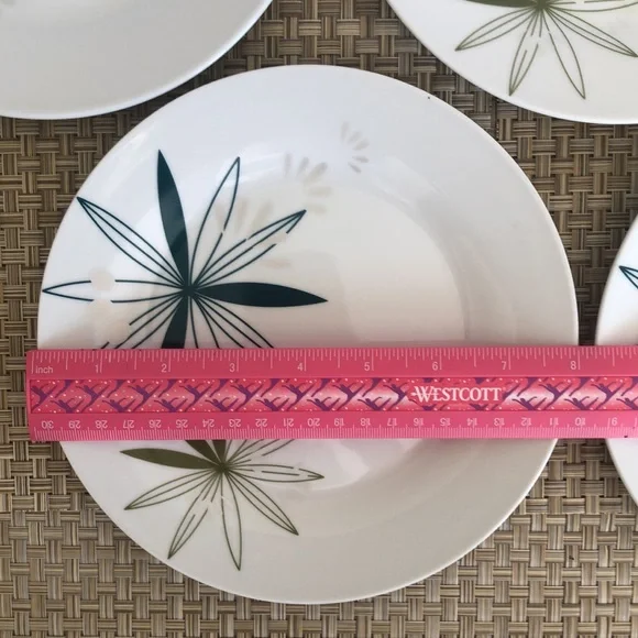 Pier 1 KUI HUA Set Of Five Salad Luncheon Plates MCM Starburst Atomic Style - Picture 8 of 10